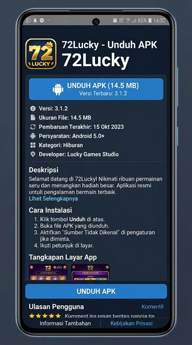 Panduan Unduh dan Instal APK 72lucky untuk Android