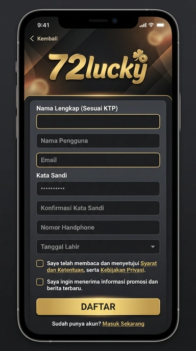Buat Akun Baru di 72lucky dengan Mudah