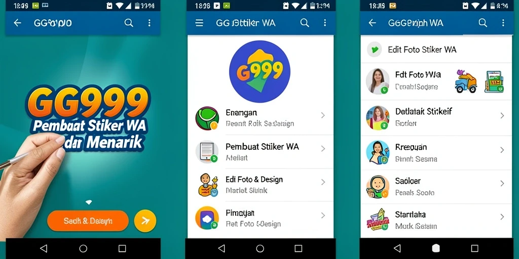 Tampilan antarmuka aplikasi Pembuat Stiker WA yang intuitif.