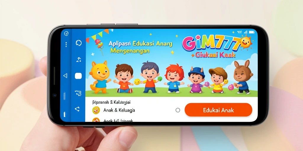 Tampilan antarmuka GIM777 yang menarik dan penuh warna untuk anak-anak.