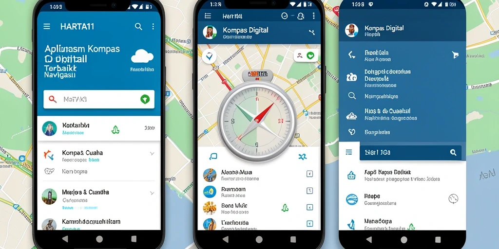 Antarmuka intuitif HARTA11 menampilkan kompas digital dengan jelas.