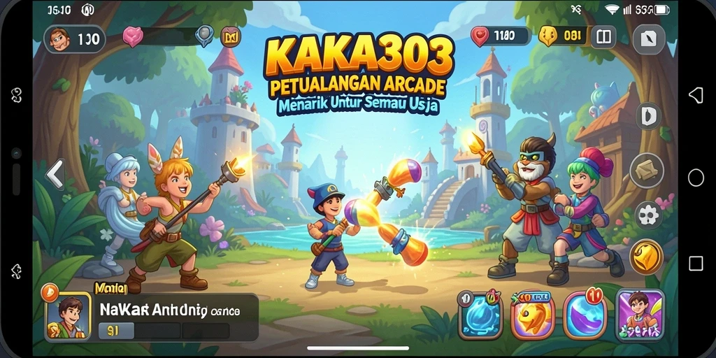 Tampilan antarmuka KAKA303 yang menarik dengan grafik yang cerah.