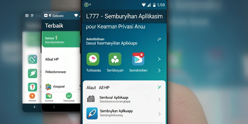 Tampilan antarmuka aplikasi L777 untuk menyembunyikan aplikasi.