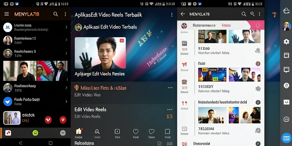 Tampilan antarmuka MENYALA78 untuk editing video reels.