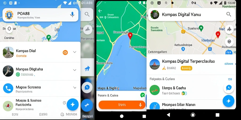 Tampilan antarmuka aplikasi Kompas Digital POA88 yang intuitif dan informatif.