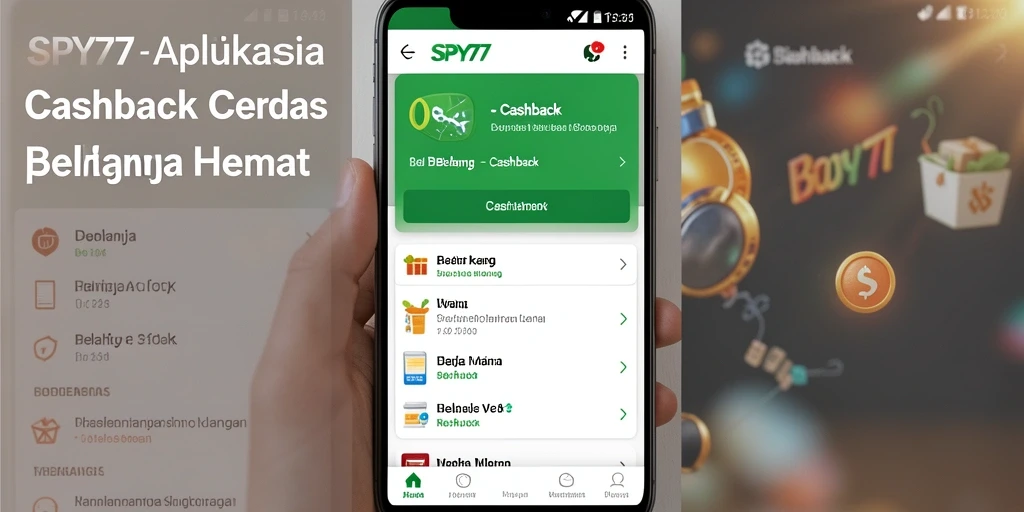 Tampilan antarmuka SPY77 dengan fitur Cashback yang menarik.